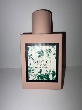 Gucci Bloom Acqua di Fiori - Blush Pink Bottle w/ Green Floral - Empty Bottle